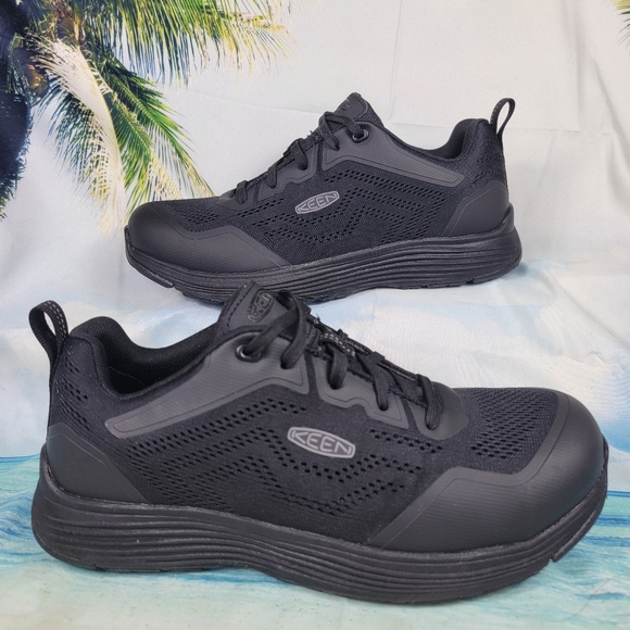 KEEN Utility Sparta 2 Aluminum Toe Low Top Work Shoes Black Mens 10EE Wide - Picture 1 of 10